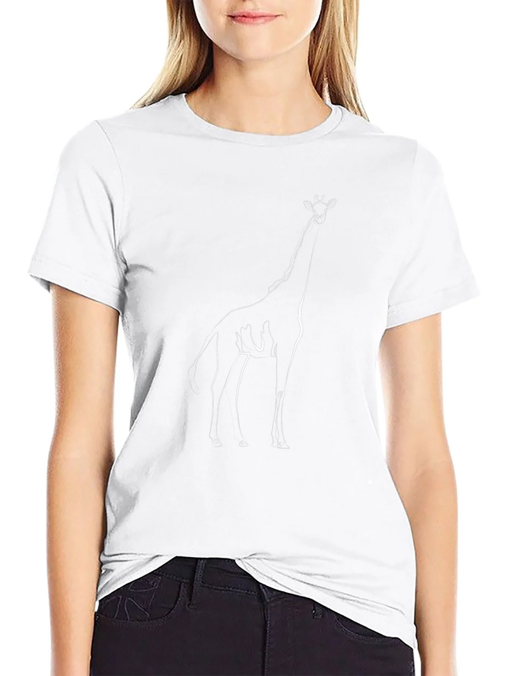 Giraffe Outline Graphic T-Shirt - Modern Minimalist Tee product image 8