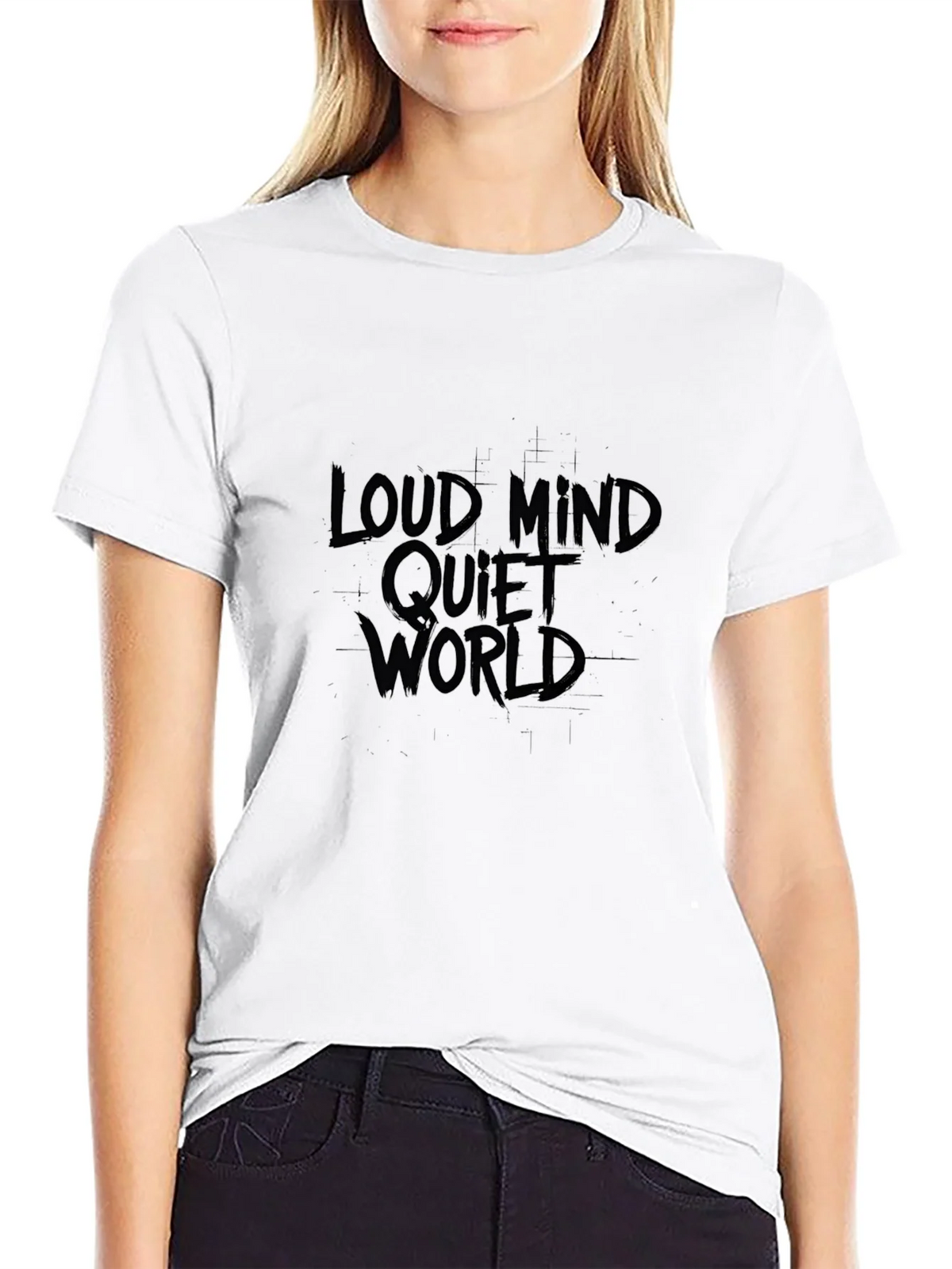 Loud Mind Quiet World Black Graphic Tee product image 8