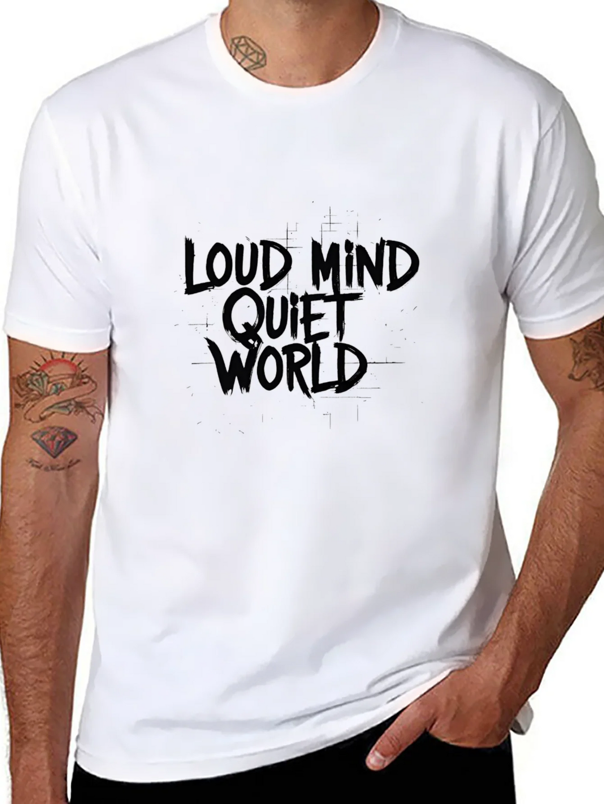 Loud Mind Quiet World Black Graphic Tee product image 7