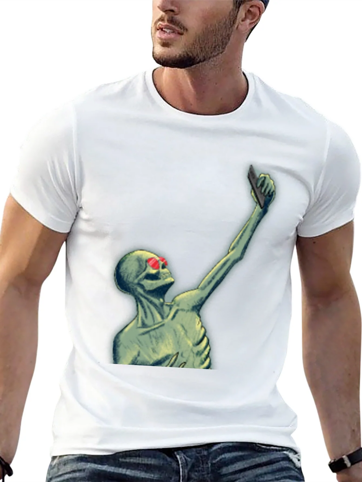 Skeleton Selfie T-Shirt - Funny Graphic Tee product image 6