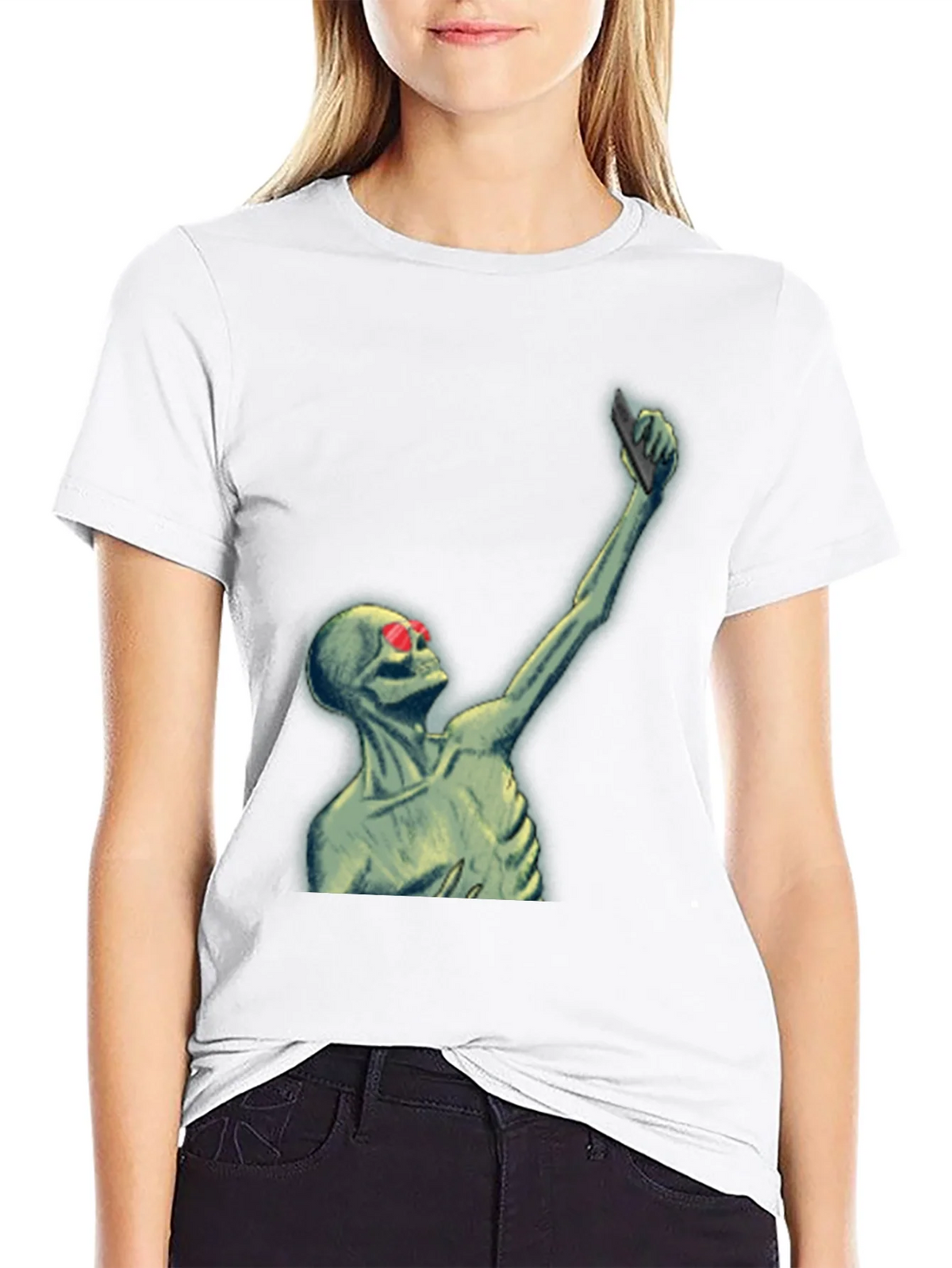 Skeleton Selfie T-Shirt - Funny Graphic Tee product image 4