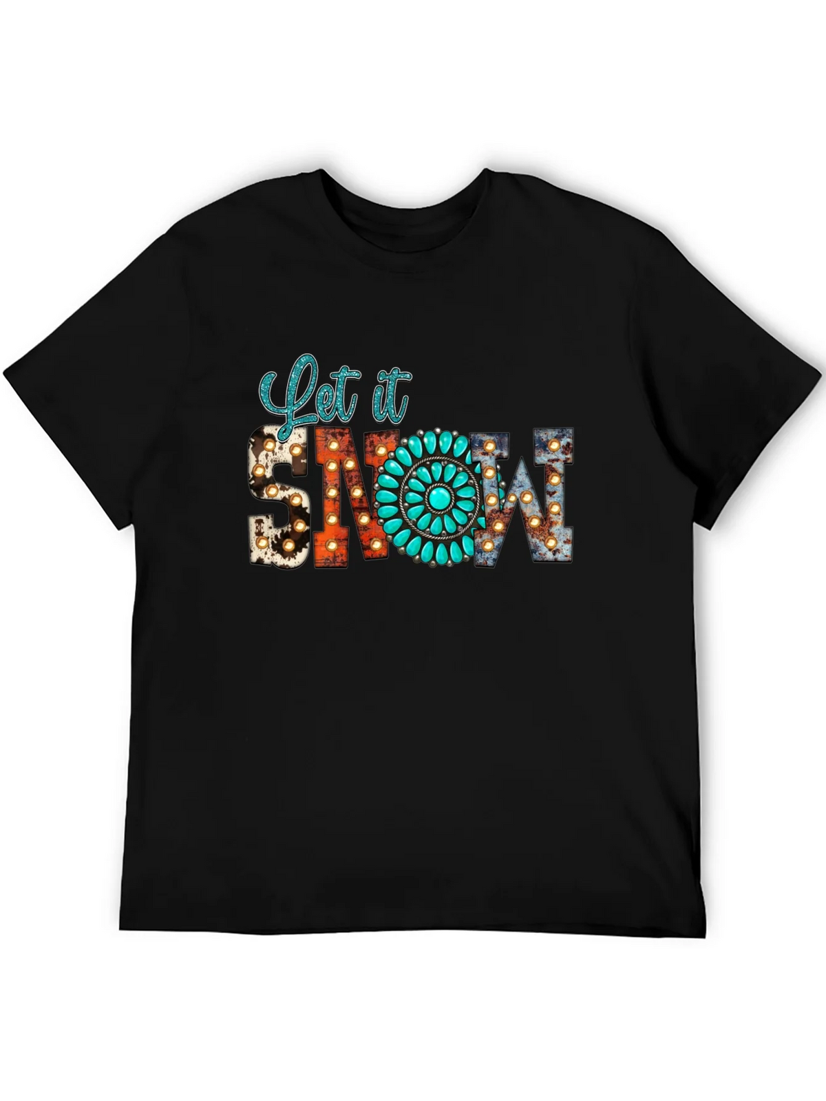 Let it Snow Turquoise Graphic Tee product image 5