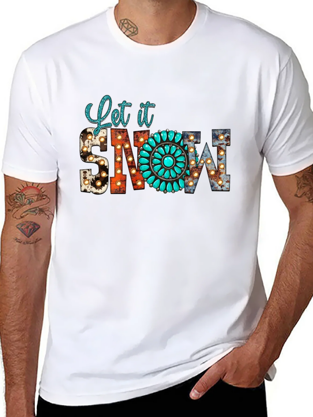 Let it Snow Turquoise Graphic Tee product image 7