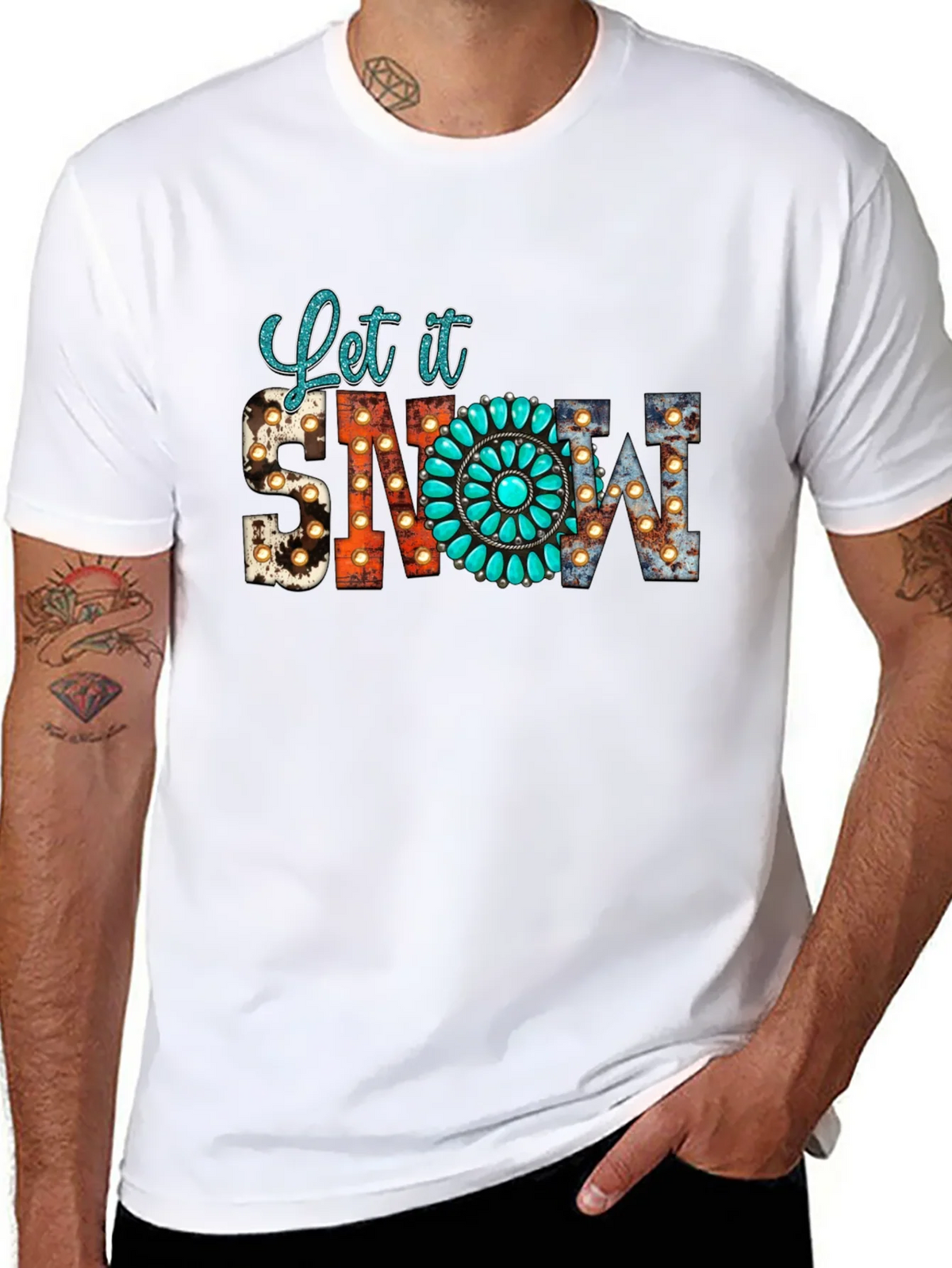 Let it Snow Turquoise Graphic Tee product image 7