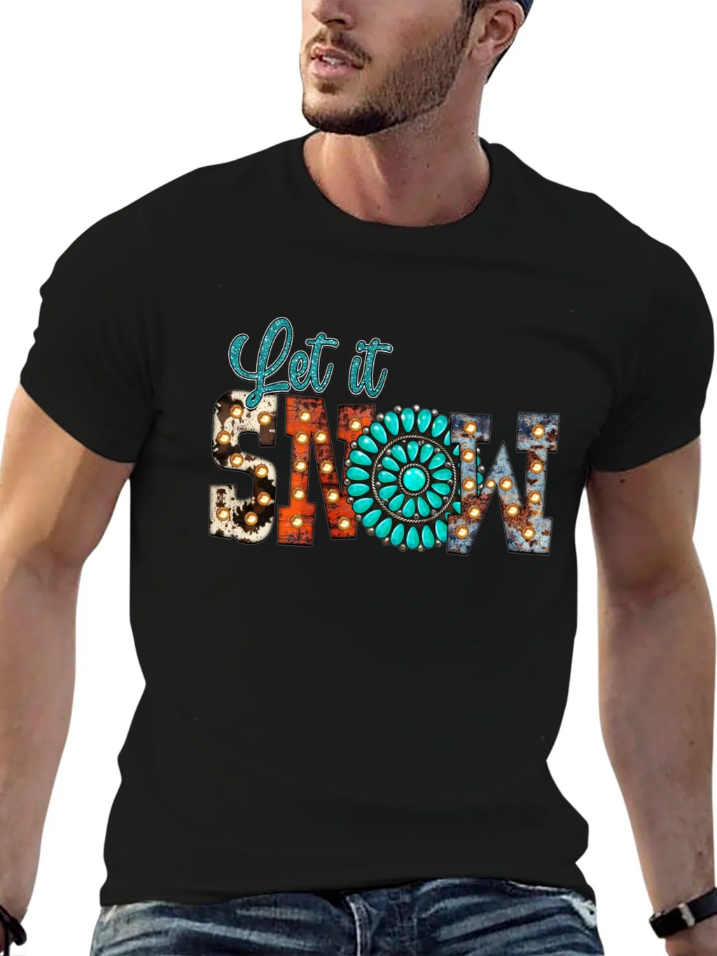 Let it Snow Turquoise Graphic Tee product image 6
