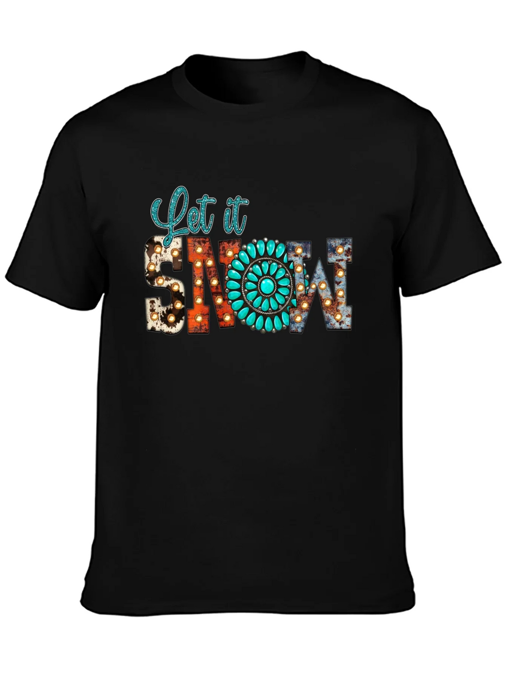 Let it Snow Turquoise Graphic Tee product image 3