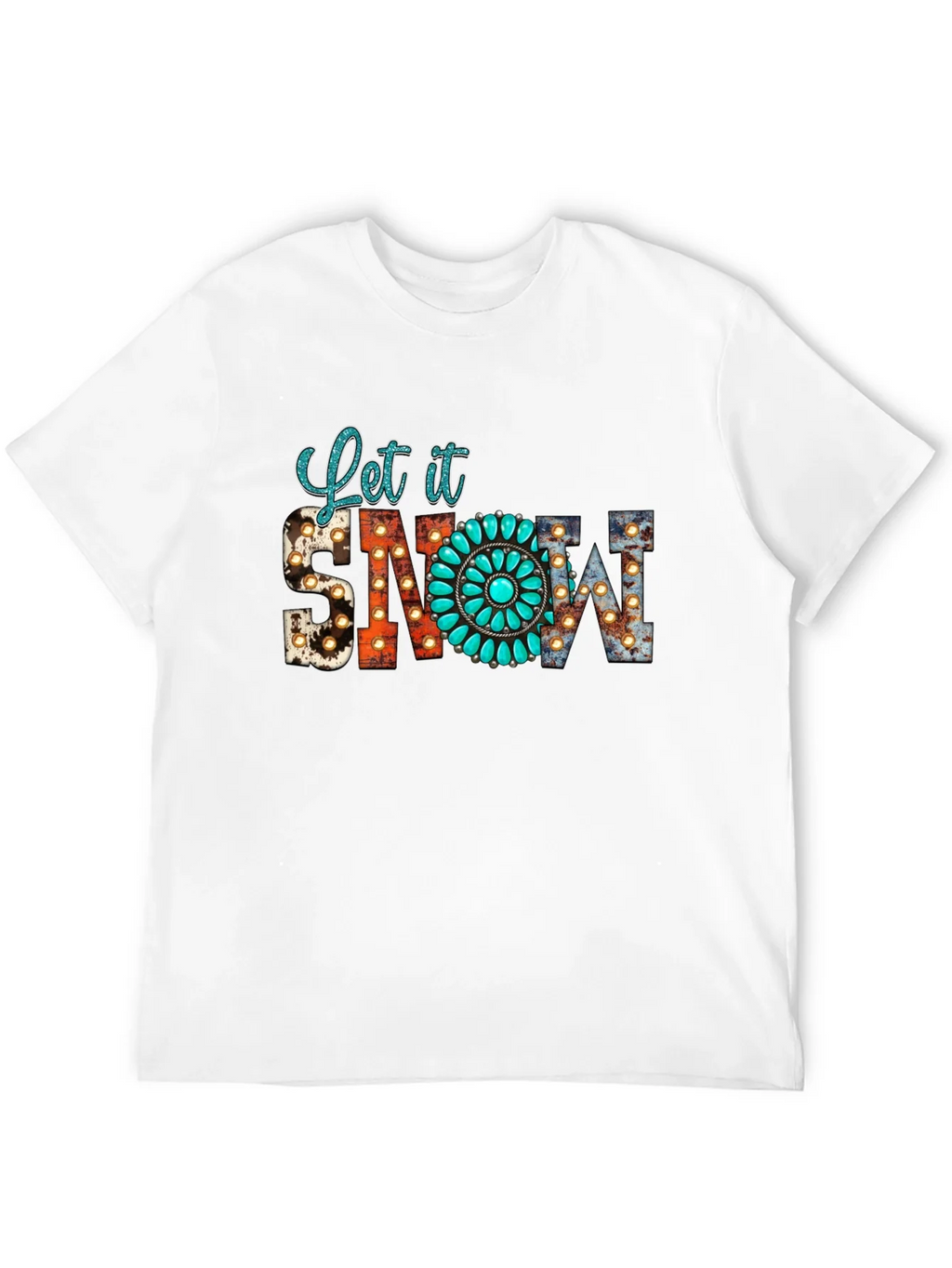 Let it Snow Turquoise Graphic Tee product image 11