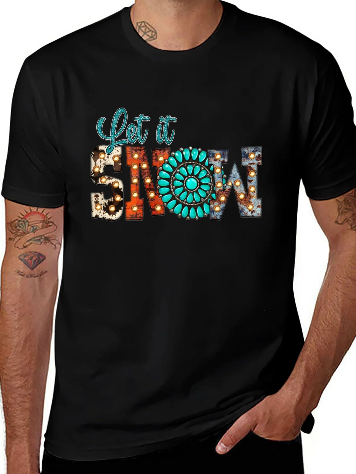 Let it Snow Turquoise Graphic Tee product image 1