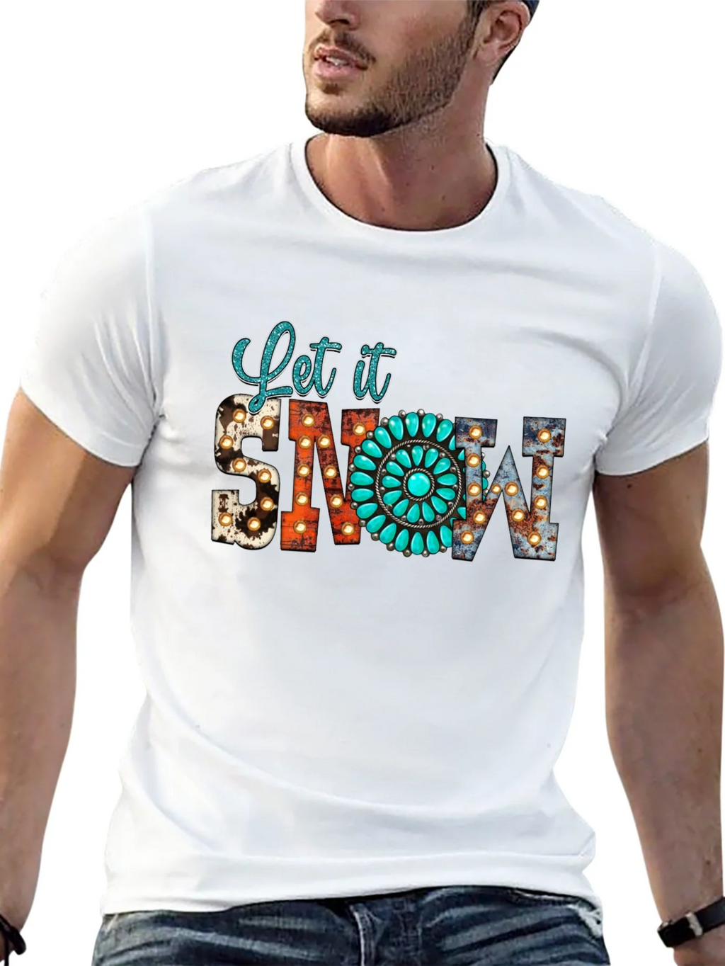 Let it Snow Turquoise Graphic Tee product image 12