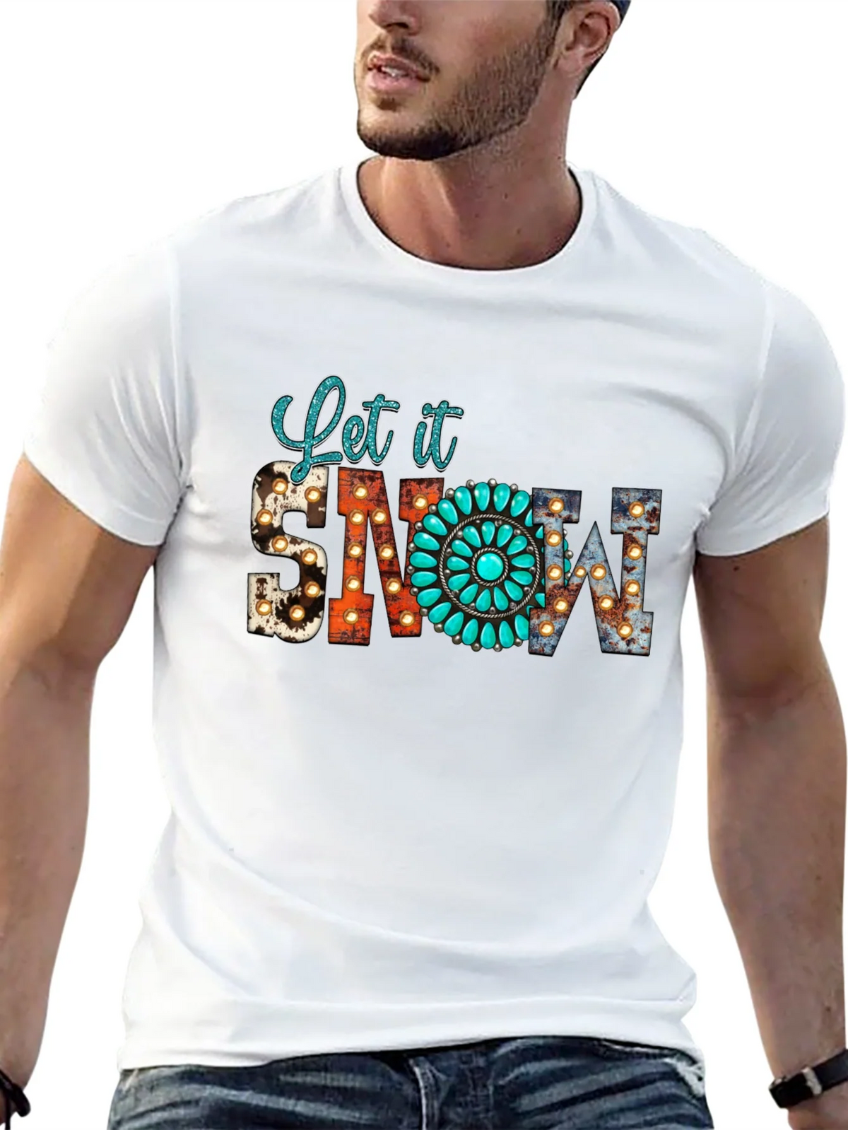 Let it Snow Turquoise Graphic Tee product image 12