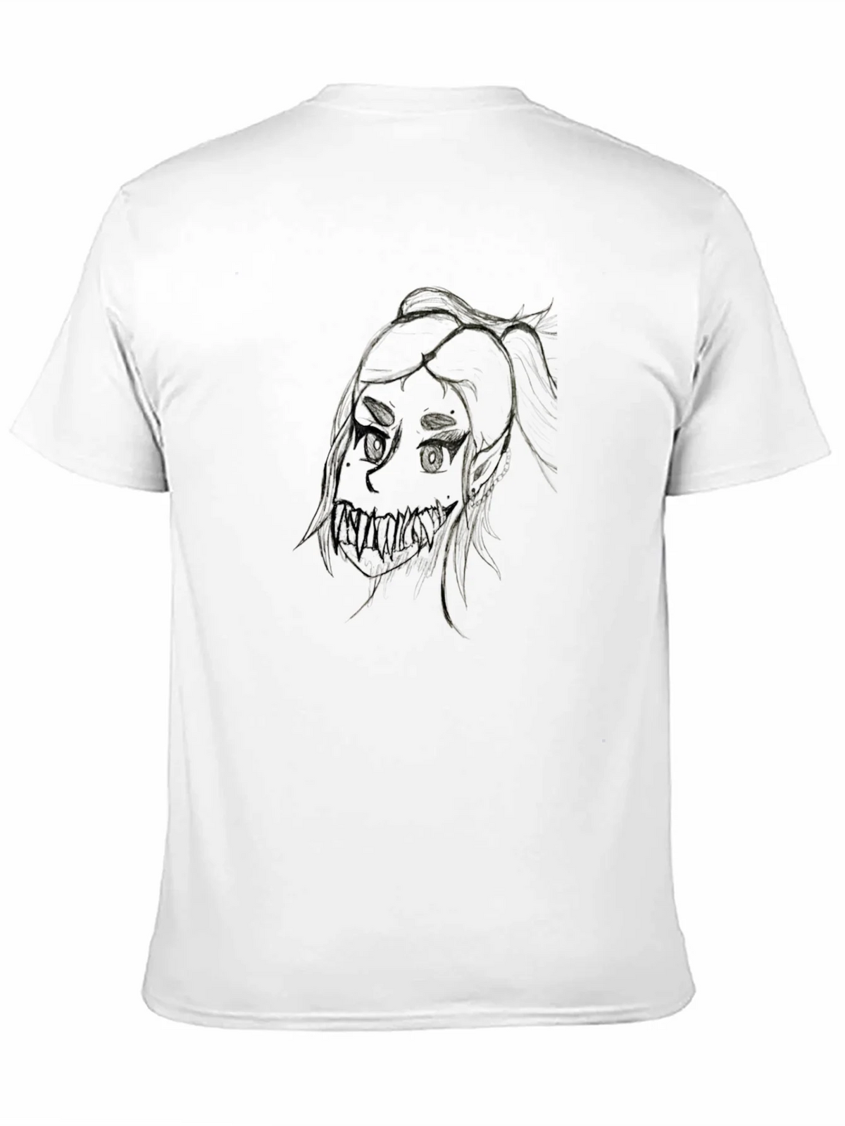 Creepy Girl Art Black T-Shirt product image 10