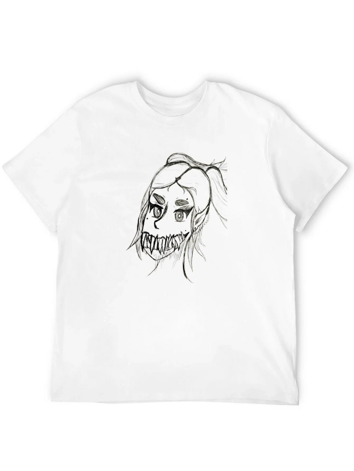 Creepy Girl Art Black T-Shirt product image 11