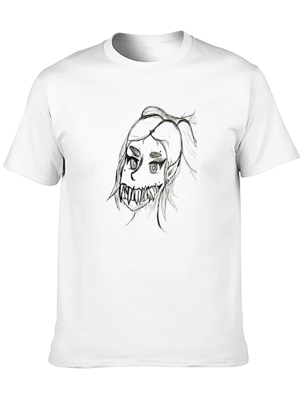 Creepy Girl Art Black T-Shirt product image 9