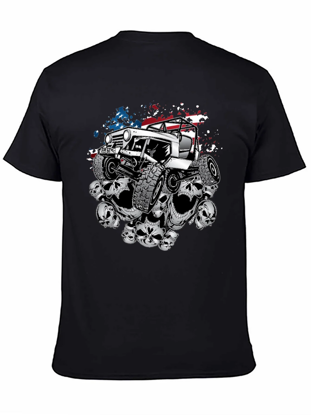 Patriotic Skull Jeep T-Shirt product image 4