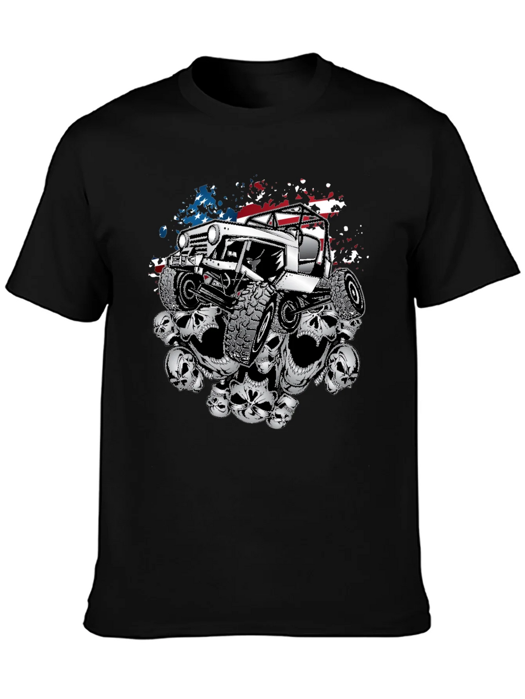 Patriotic Skull Jeep T-Shirt product image 3