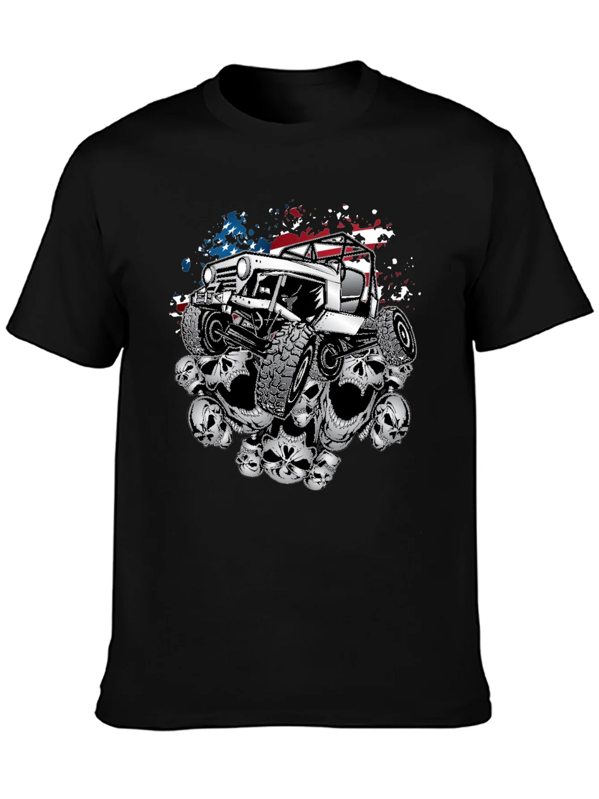Patriotic Skull Jeep T-Shirt product image 3