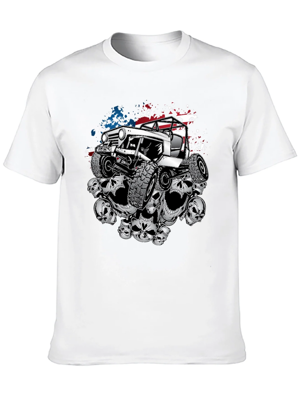 Patriotic Skull Jeep T-Shirt product image 6