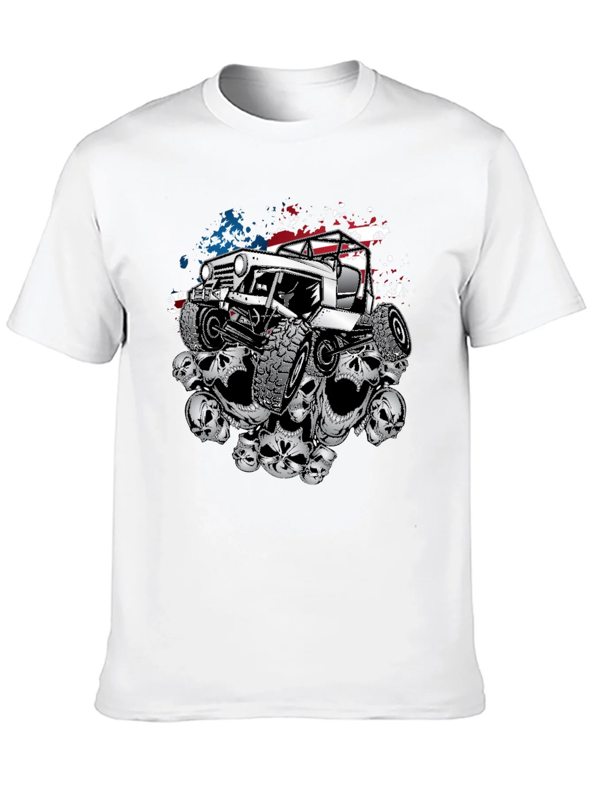 Patriotic Skull Jeep T-Shirt product image 6