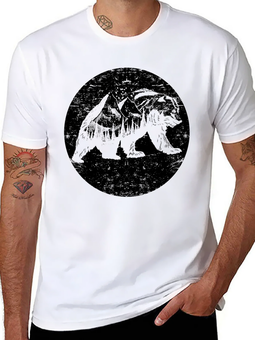 Black Bear Graphic Tee - Mens Crew Neck T-Shirt product image 7
