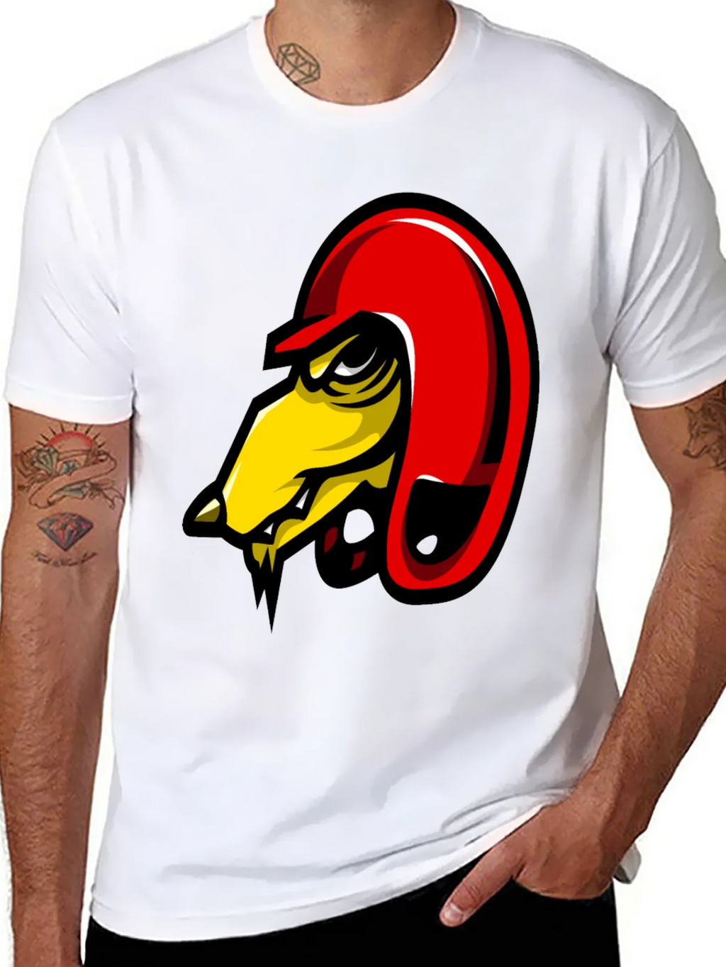 Mens Black Graphic Tee - Angry Bird Design product image 7
