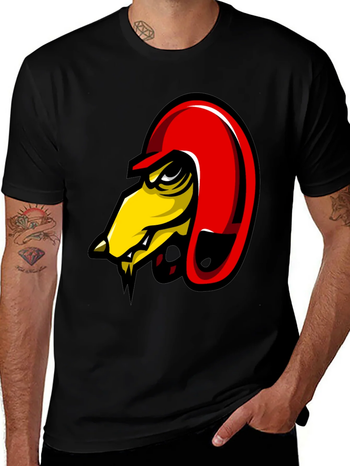 Mens Black Graphic Tee - Angry Bird Design product image 1