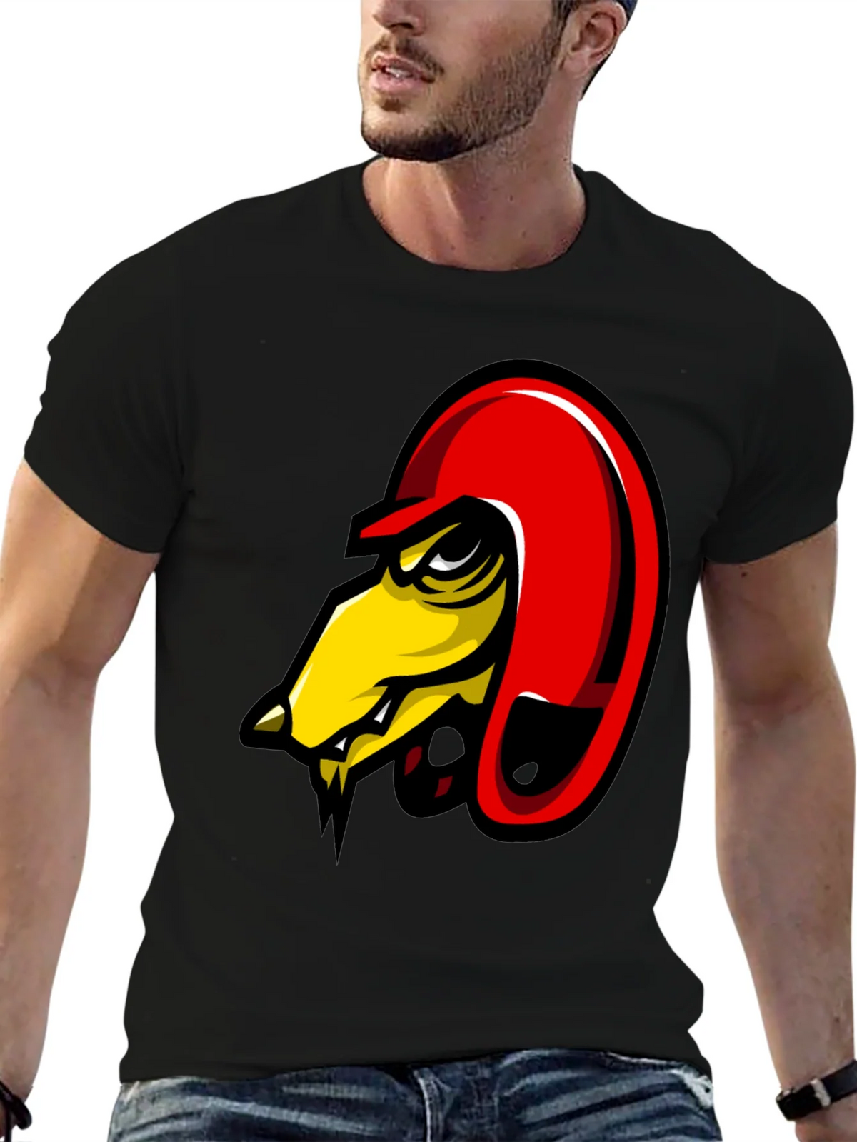Mens Black Graphic Tee - Angry Bird Design product image 6
