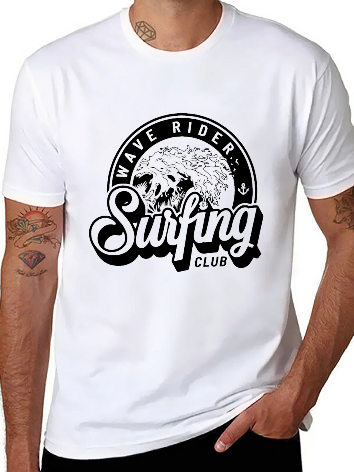 Wave Rider Surfing Club T-Shirt - Black product image 6