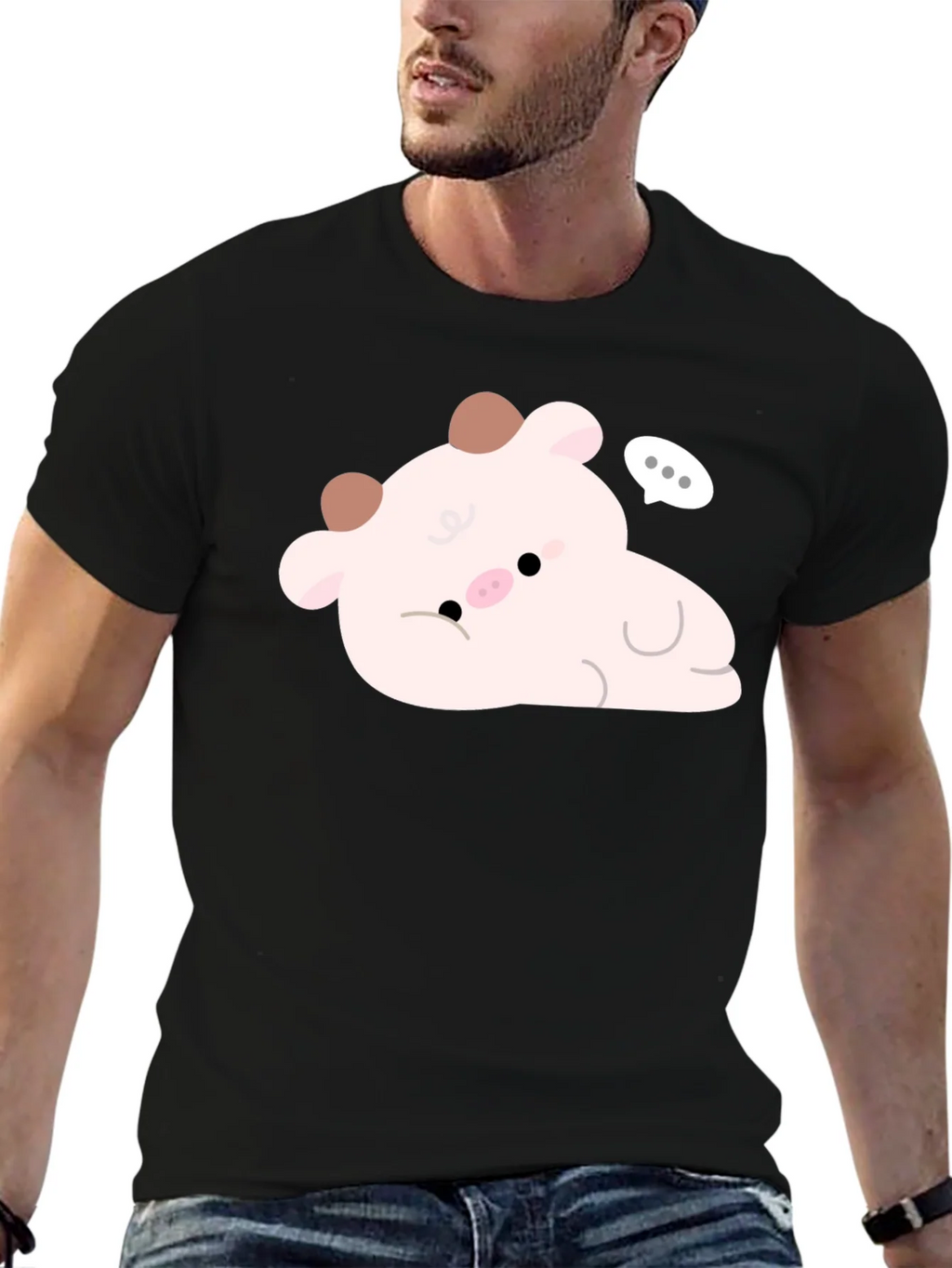 Cute Cow Graphic Tee - Black product image 6
