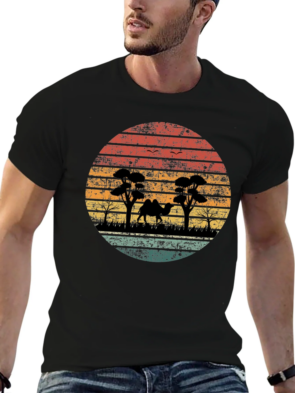 Vintage Sunset Camel Graphic Tee product image 2
