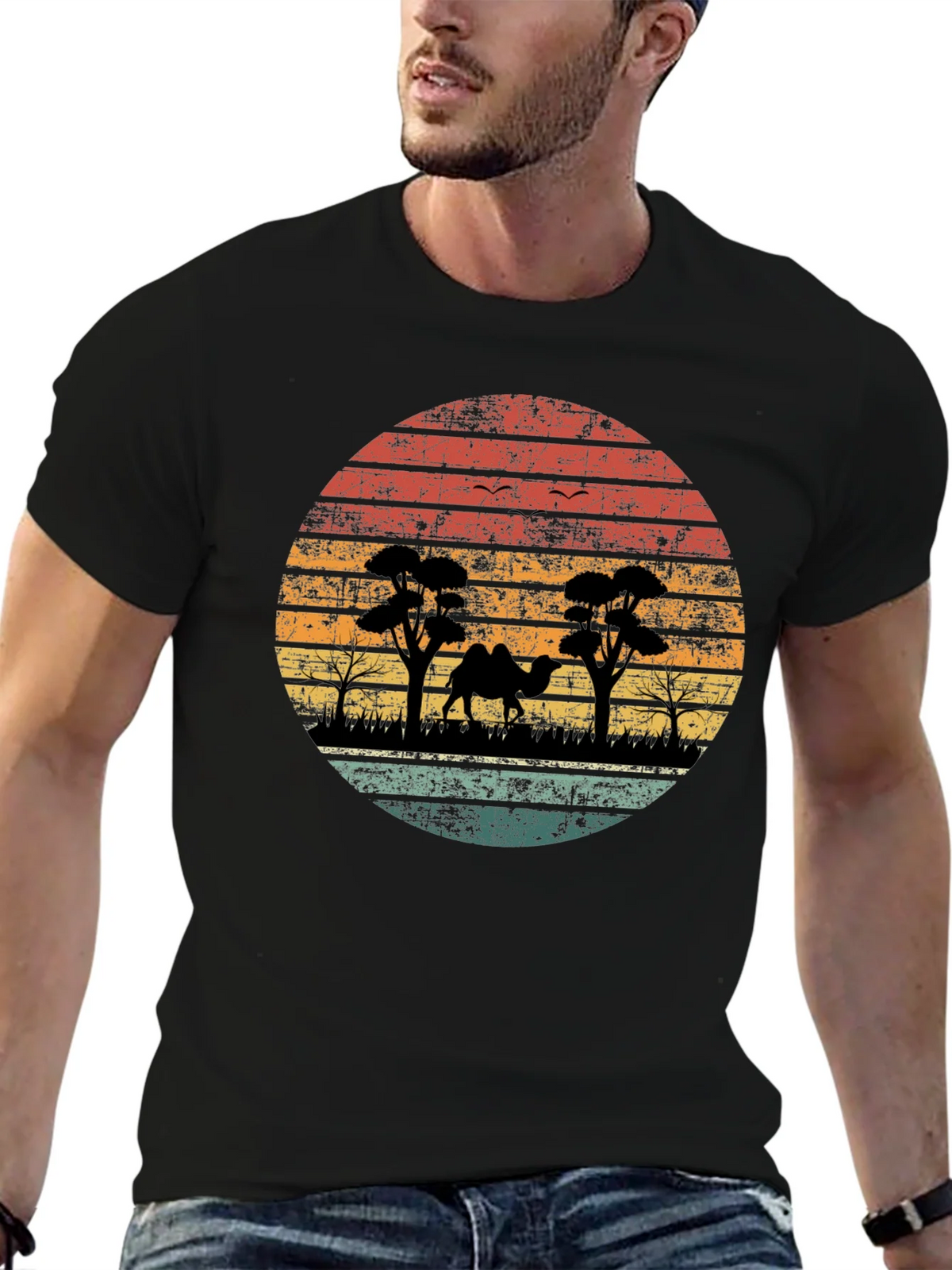 Vintage Sunset Camel Graphic Tee product image 2