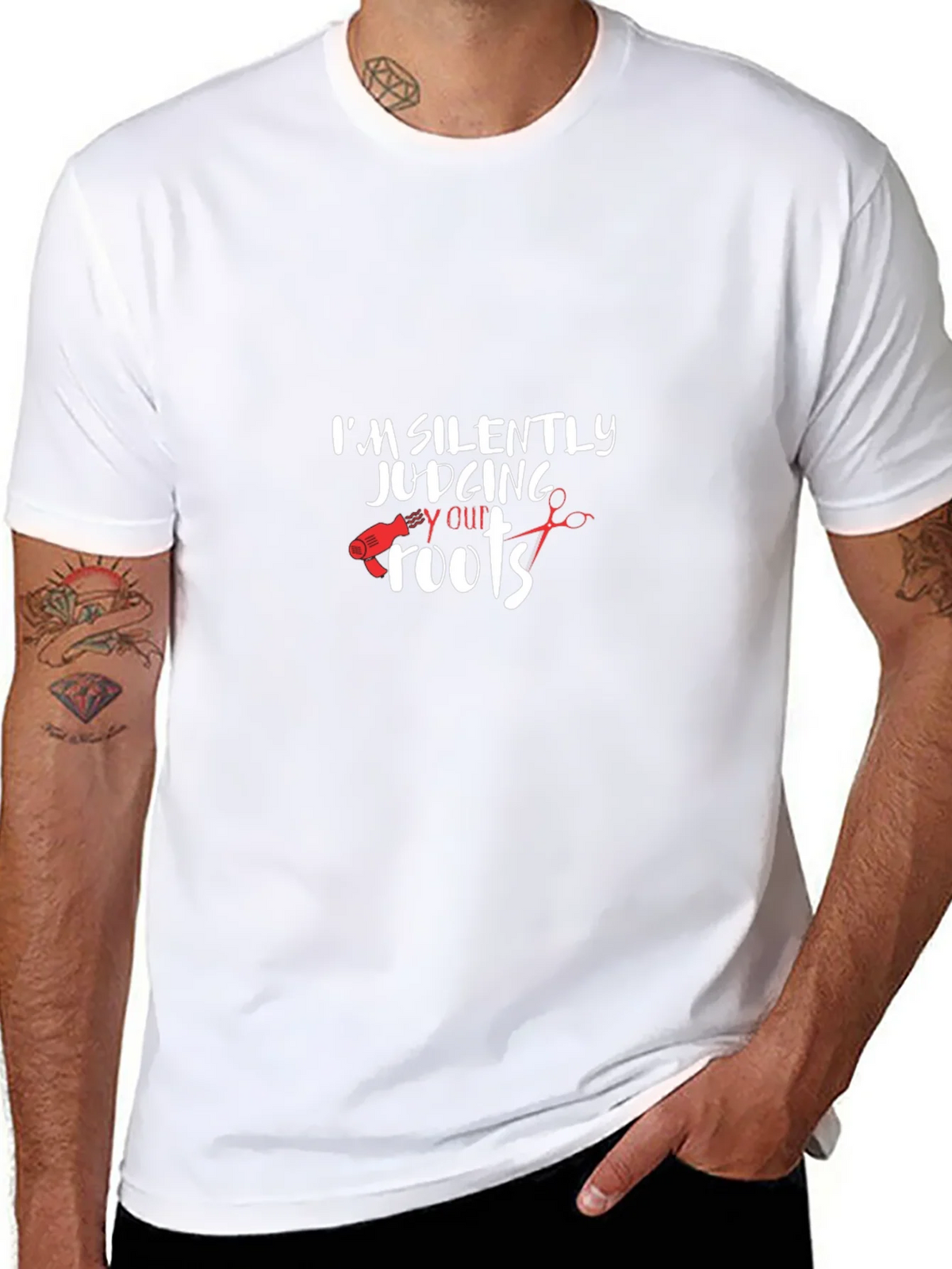 Im Silently Judging Your Roots Black T-Shirt product image 4
