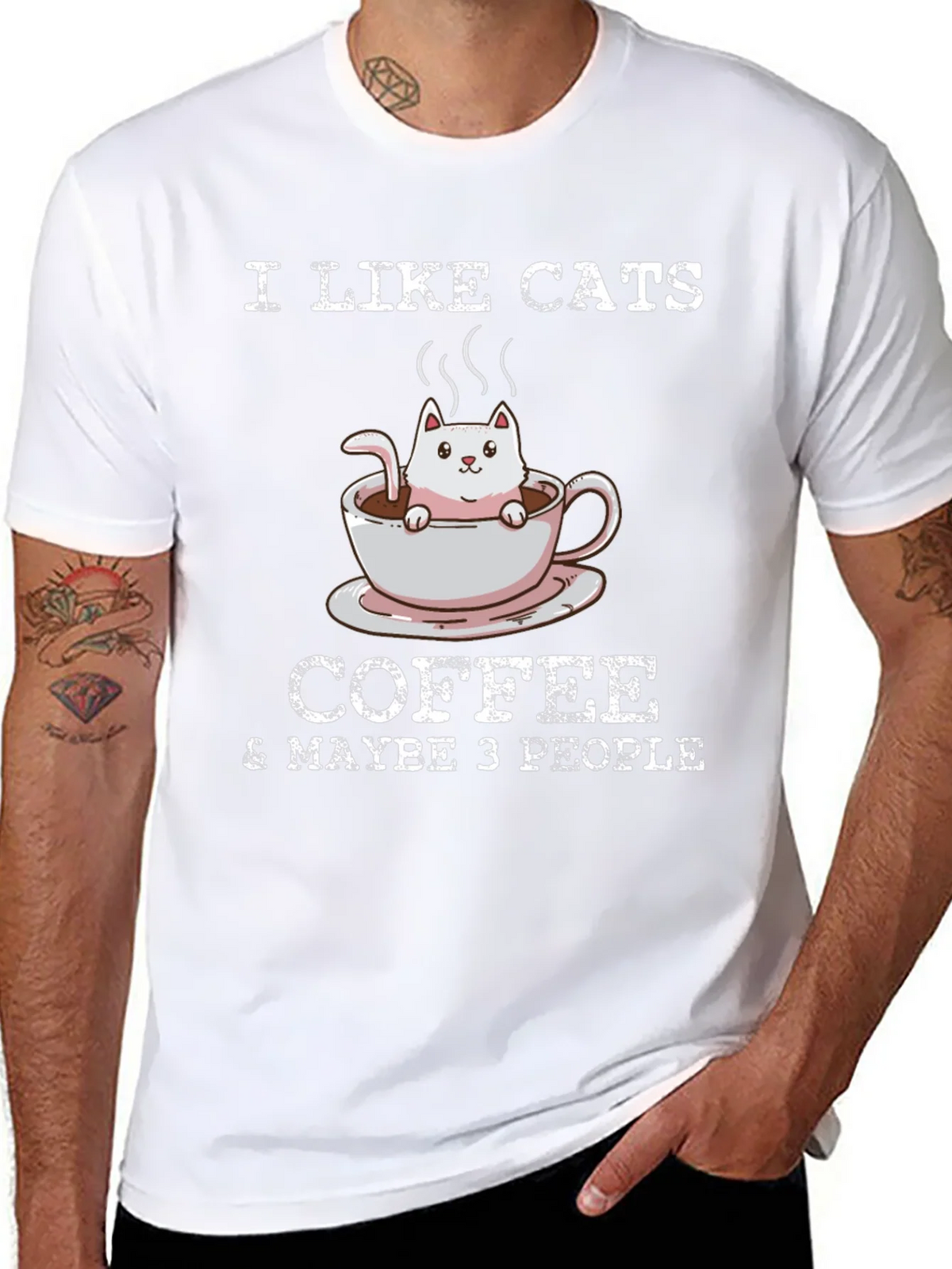 I Like Cats Coffee & Maybe 3 People T-Shirt product image 7