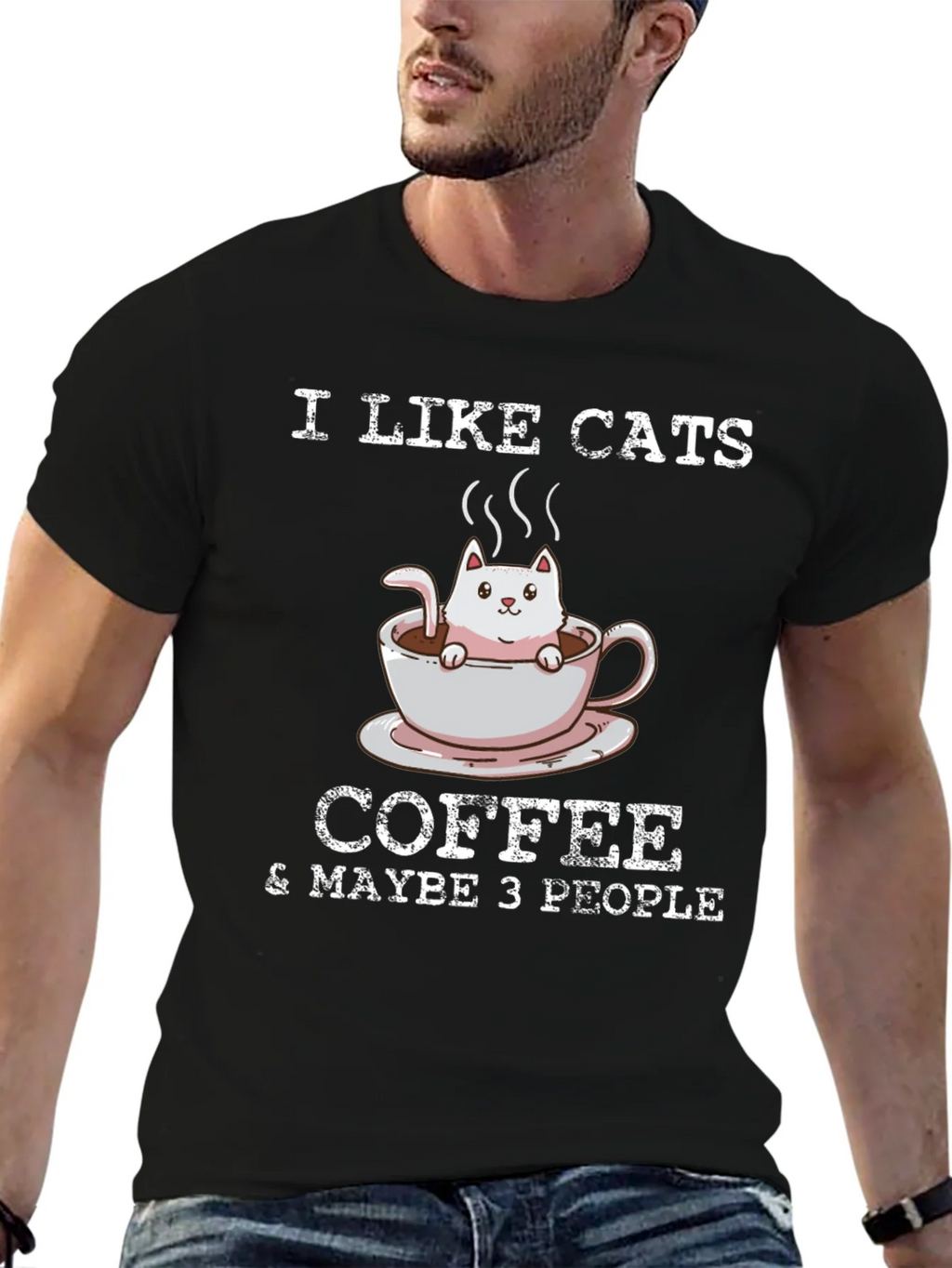 I Like Cats Coffee & Maybe 3 People T-Shirt product image 6