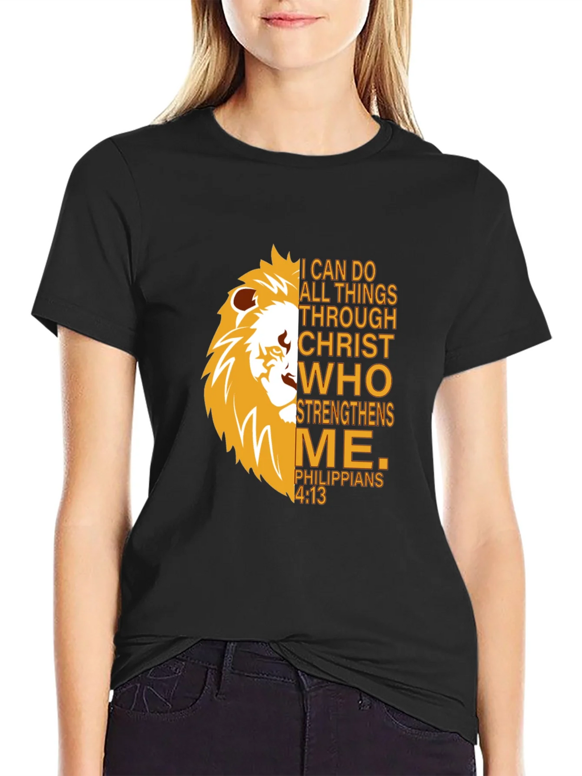 Lion Strength T-Shirt - Christian Philippians 4:13 product image 2