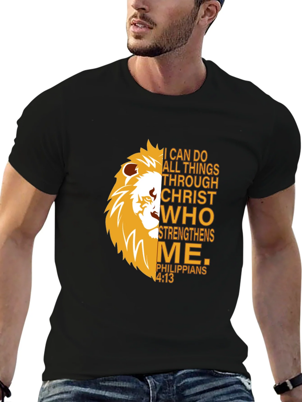Lion Strength T-Shirt - Christian Philippians 4:13 product image 6