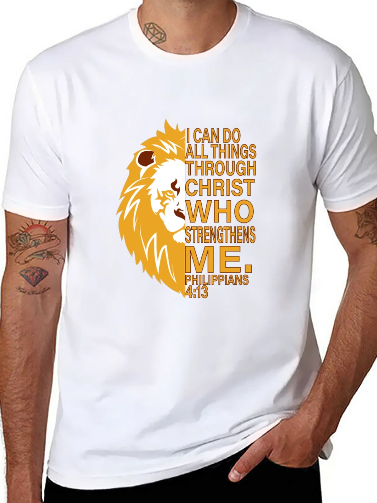 Lion Strength T-Shirt - Christian Philippians 4:13 product image 7