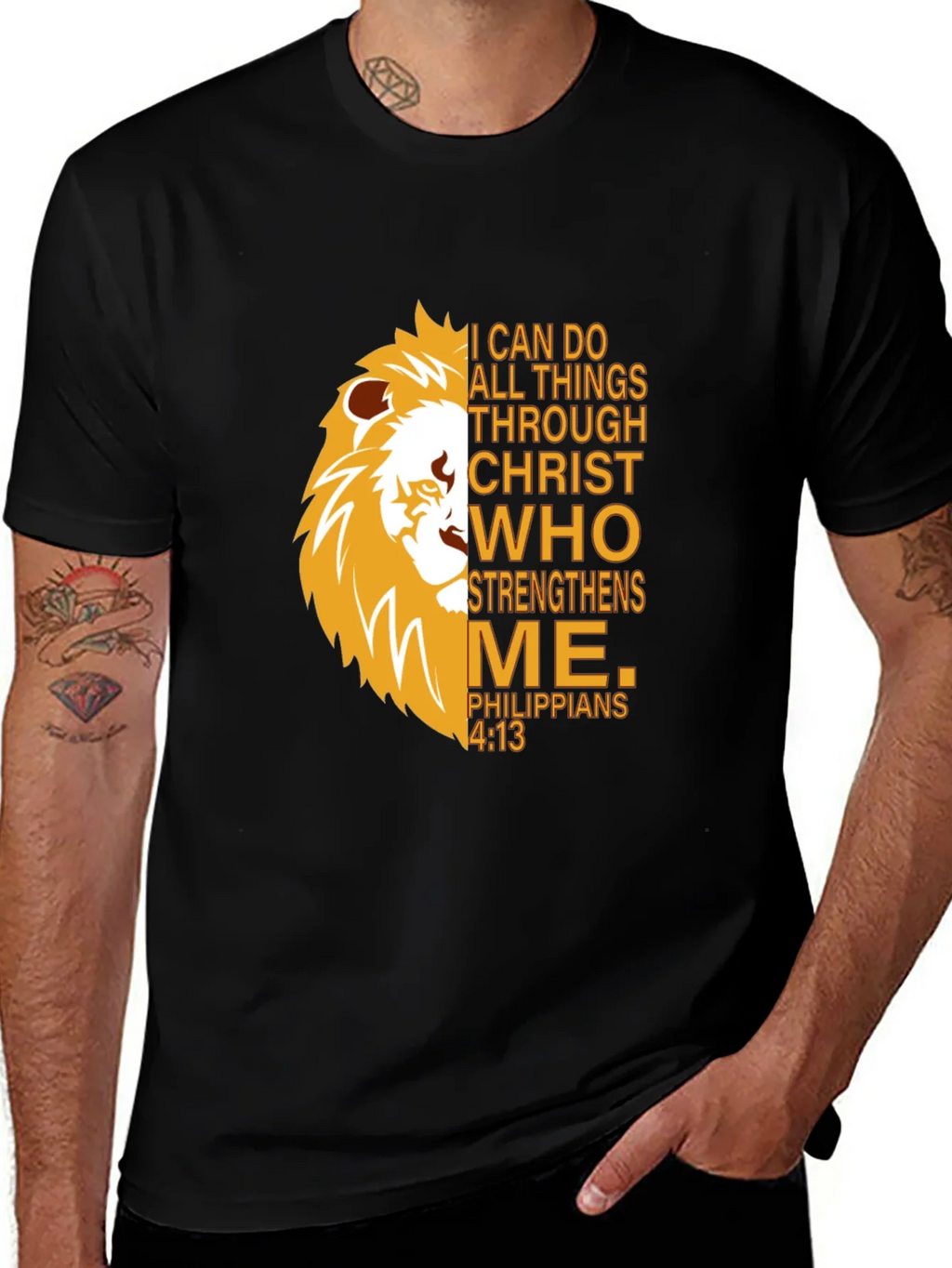 Lion Strength T-Shirt - Christian Philippians 4:13 product image 1
