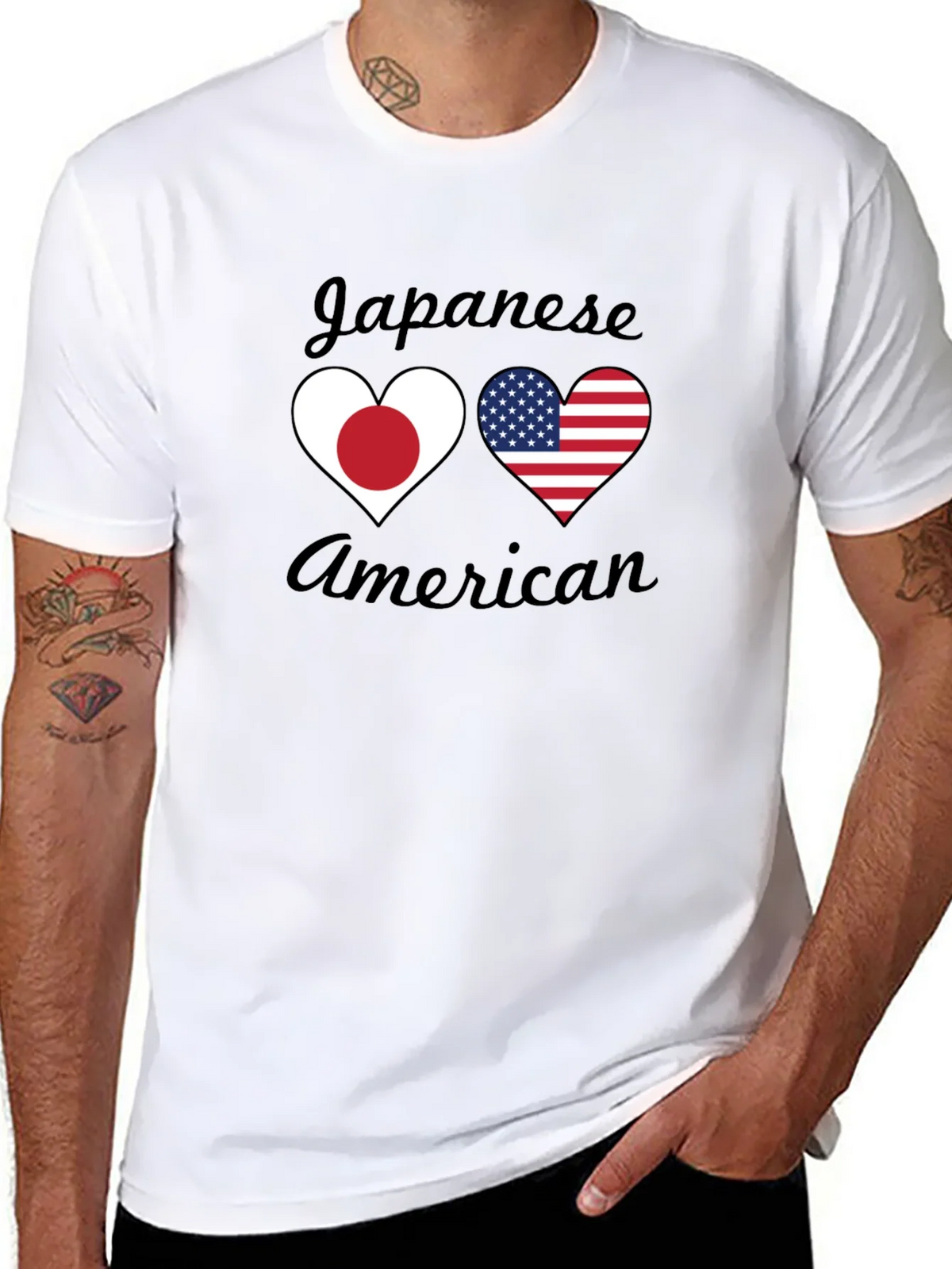 Japanese American Heart Flag T-Shirt product image 7