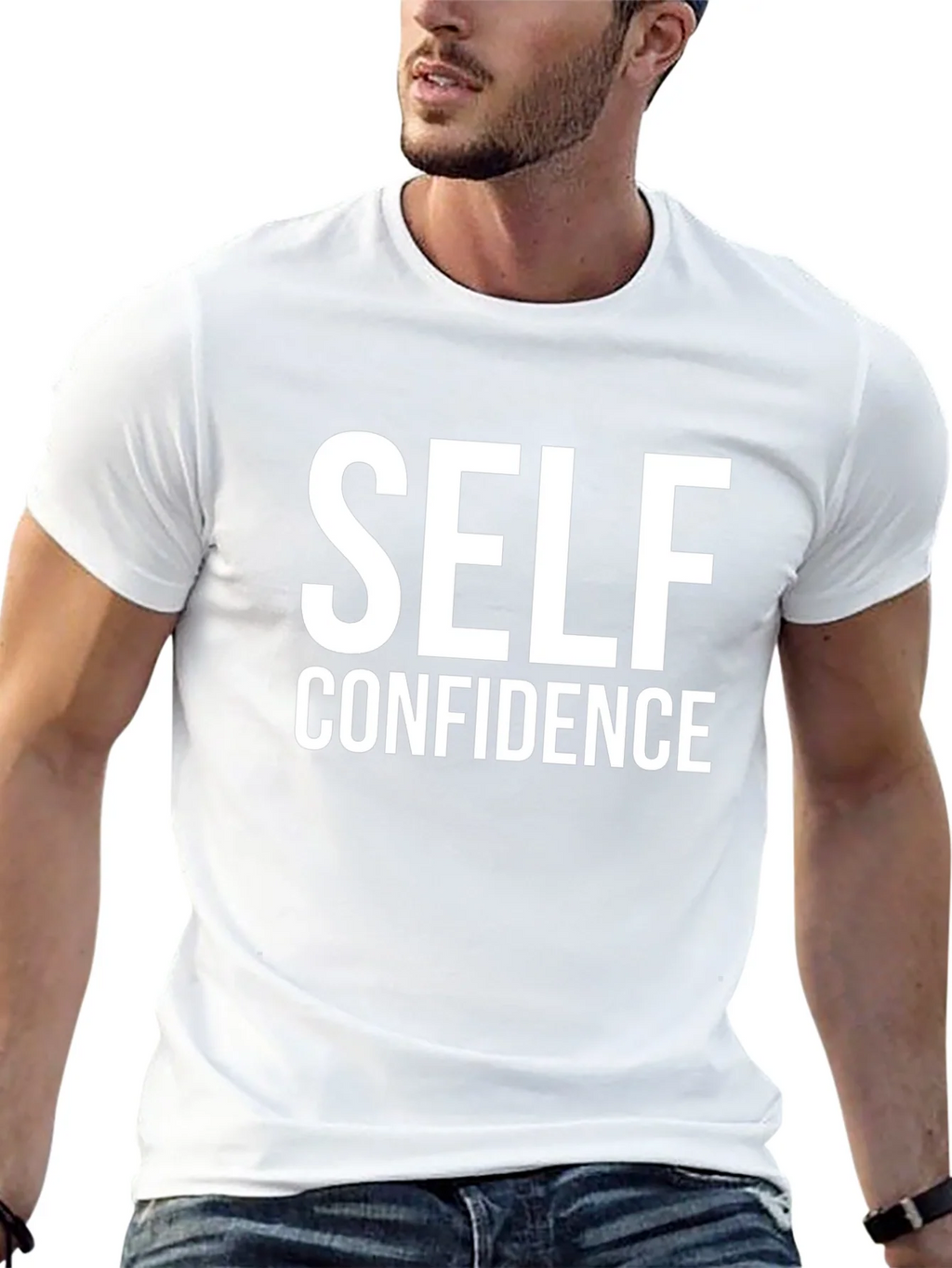 Self Confidence Graphic Tee - Black Cotton Comfort product image 12