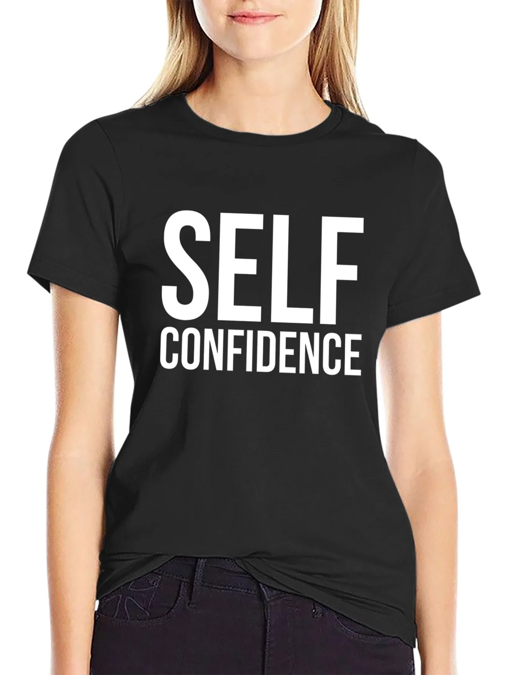 Self Confidence Graphic Tee - Black Cotton Comfort product image 2