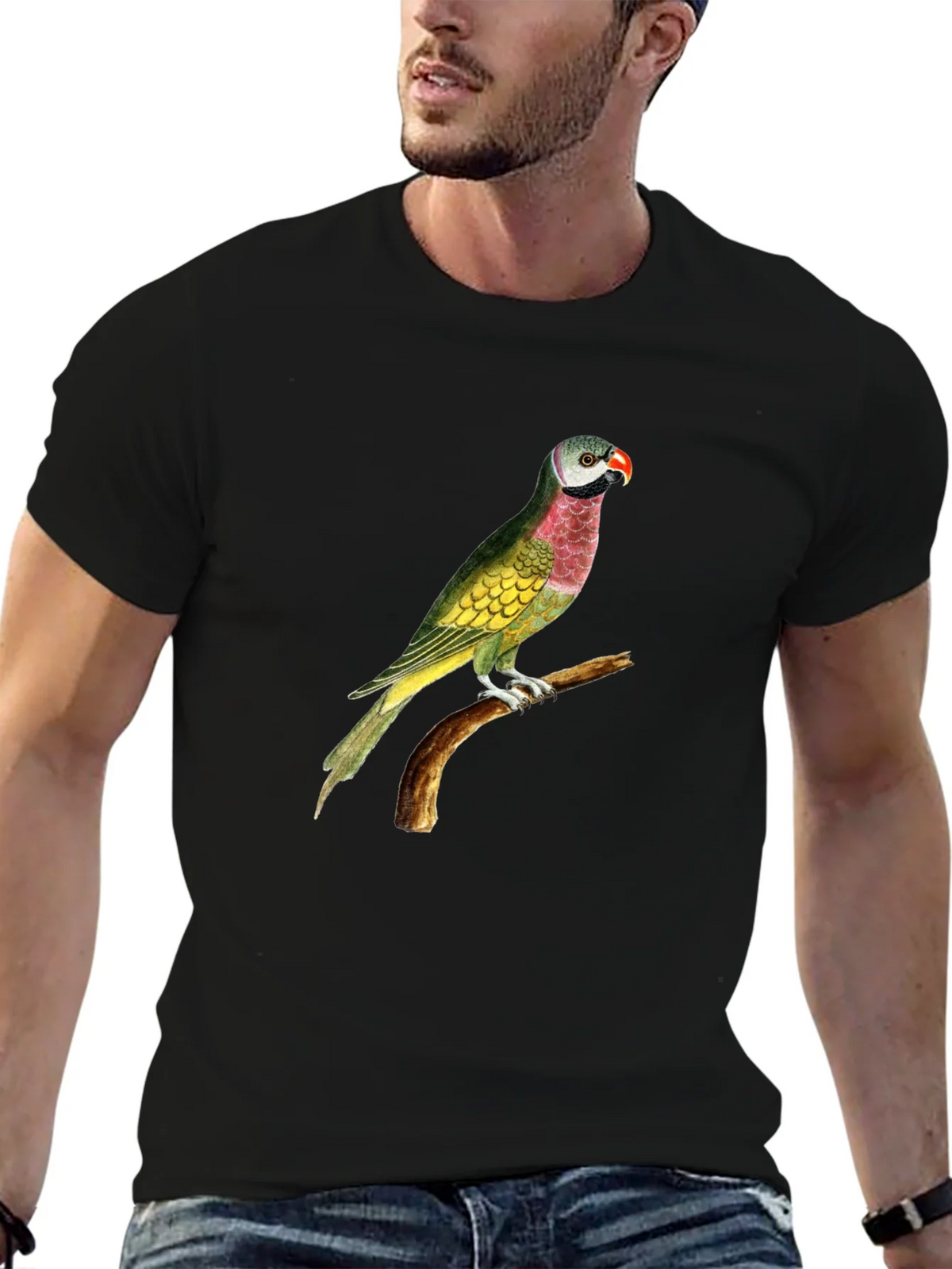 Parrot Graphic Tee - Black Cotton T-Shirt product image 6