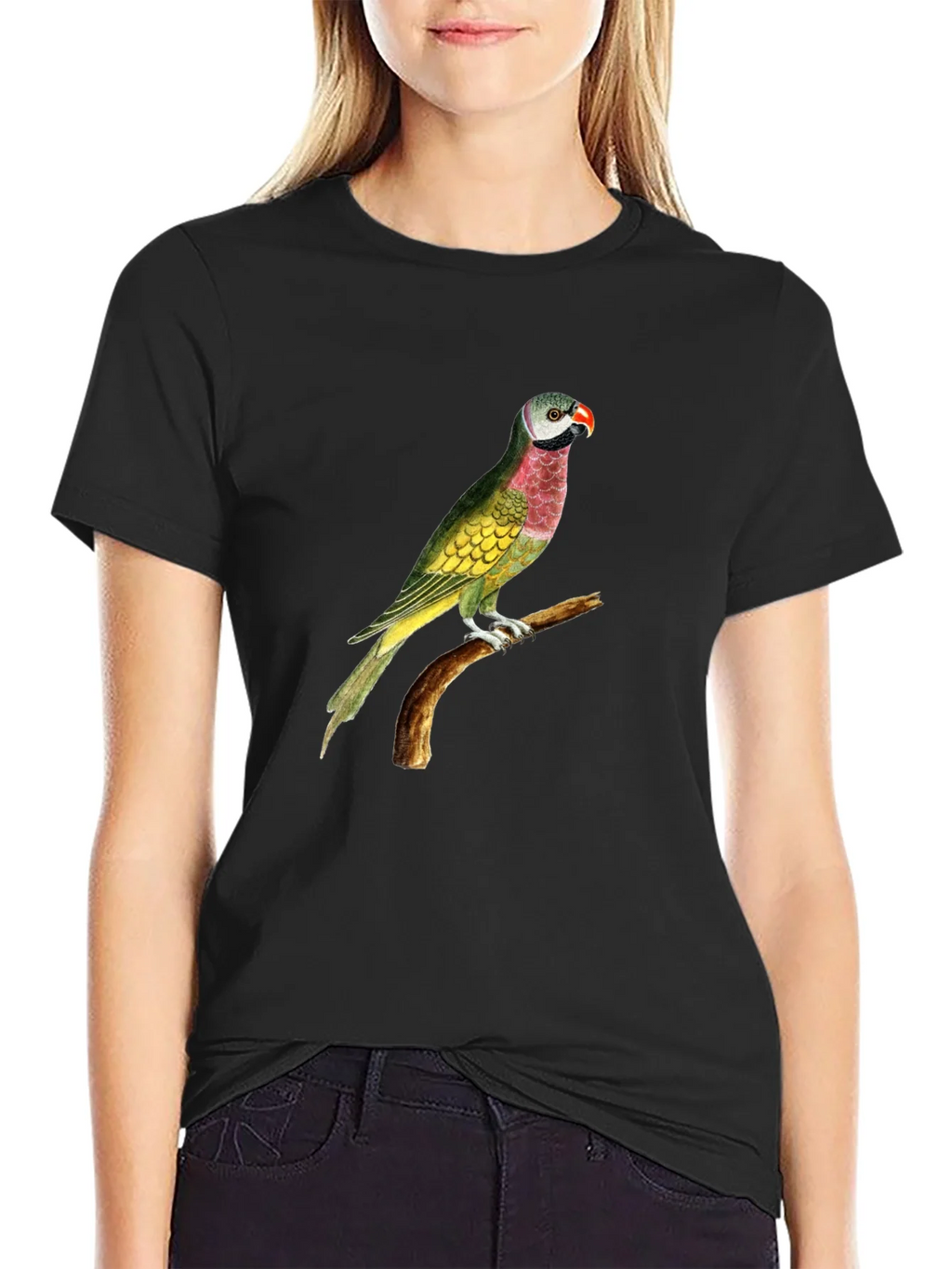 Parrot Graphic Tee - Black Cotton T-Shirt product image 2