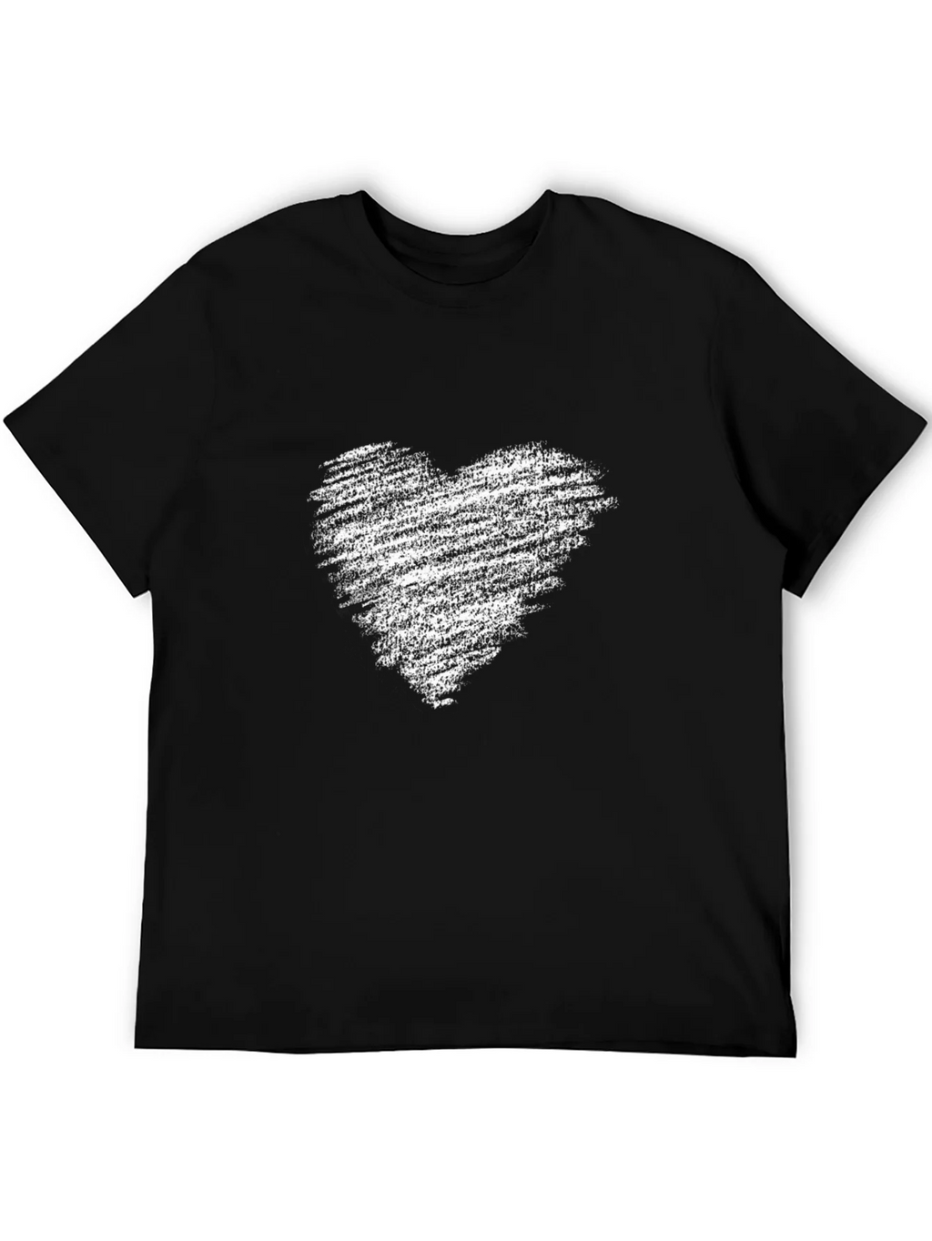 Mens Black T-Shirt with Distressed Heart Graphic product image 5