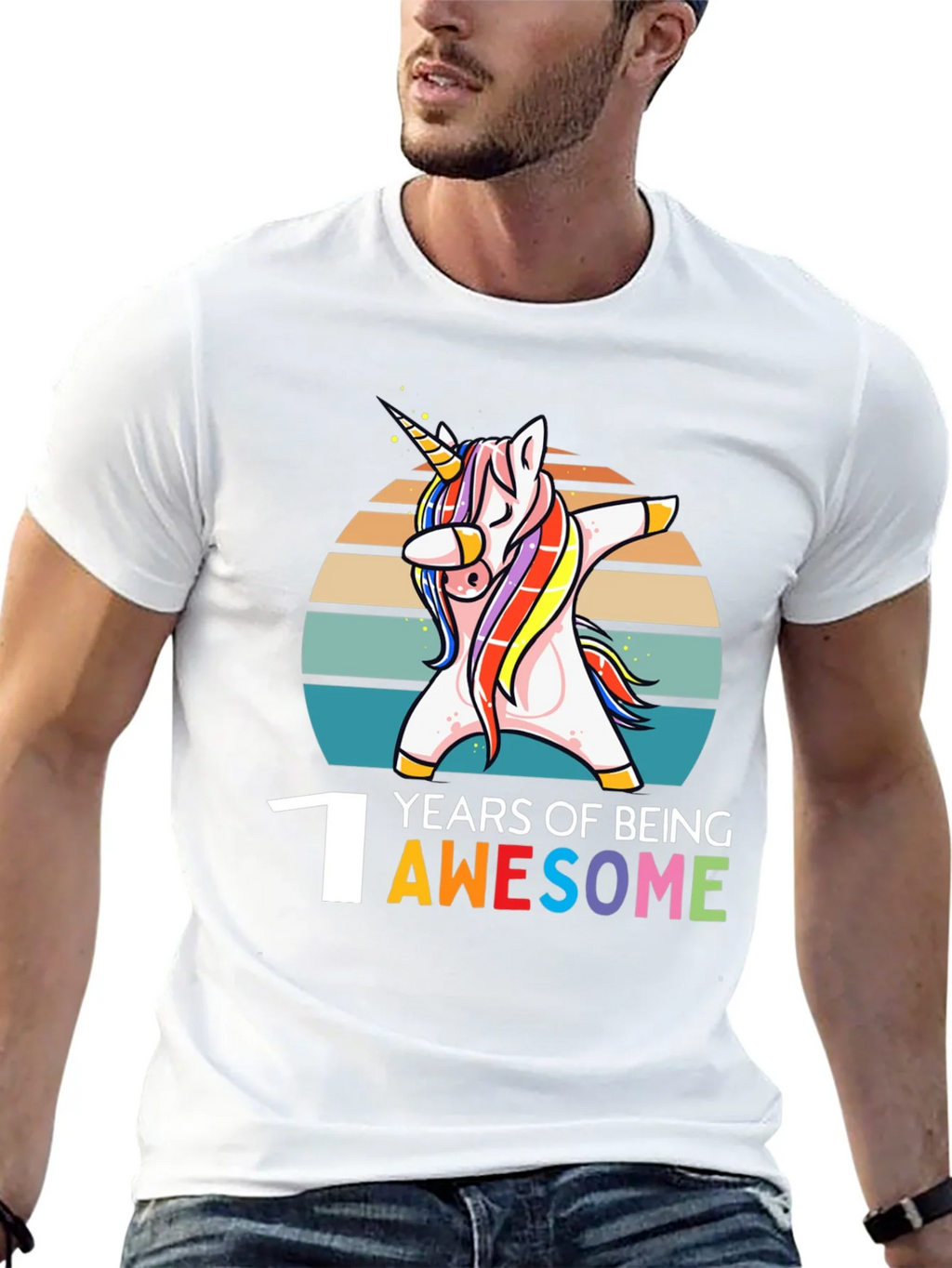 1st Birthday Unicorn Dabbing Awesome T-Shirt product image 12