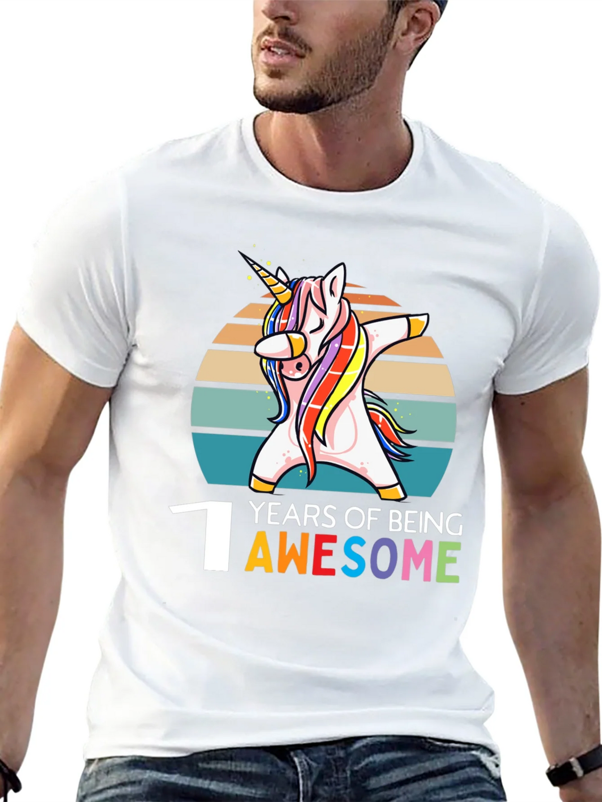 1st Birthday Unicorn Dabbing Awesome T-Shirt product image 12