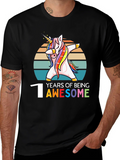 1st Birthday Unicorn Dabbing Awesome T-Shirt product image 1