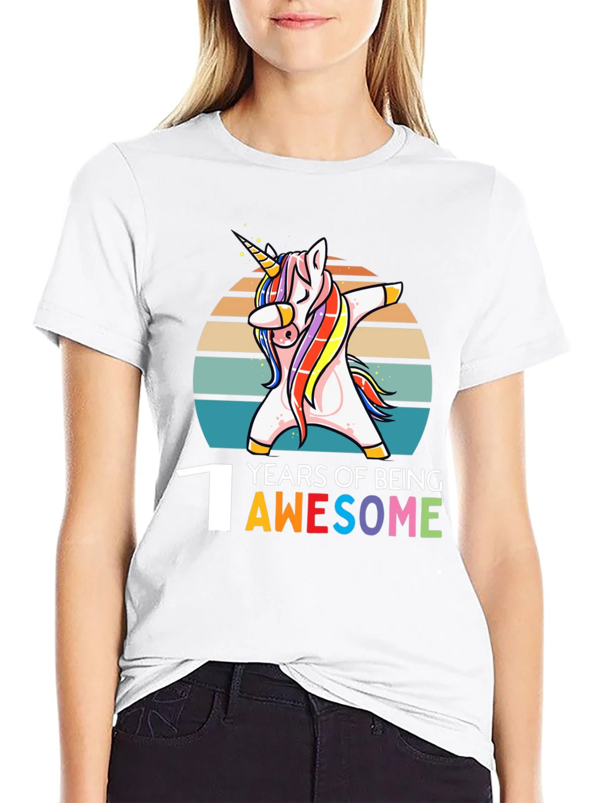 1st Birthday Unicorn Dabbing Awesome T-Shirt product image 8