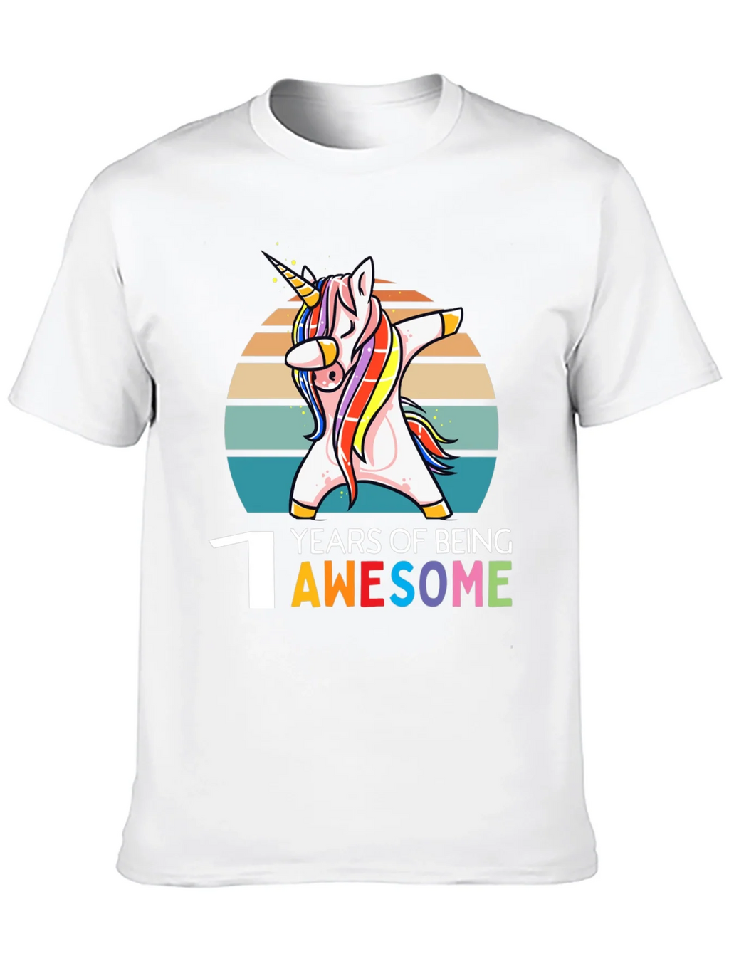 1st Birthday Unicorn Dabbing Awesome T-Shirt product image 9