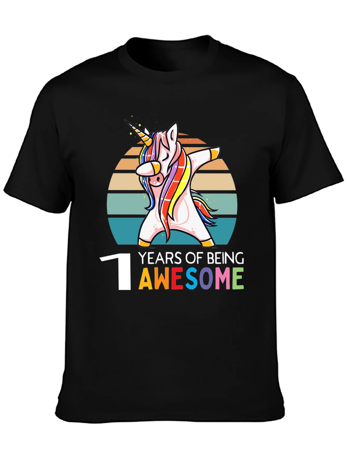 1st Birthday Unicorn Dabbing Awesome T-Shirt product image 3