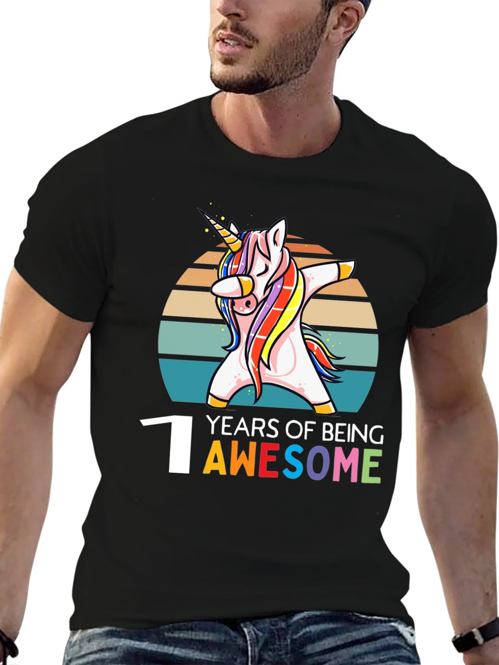 1st Birthday Unicorn Dabbing Awesome T-Shirt product image 6